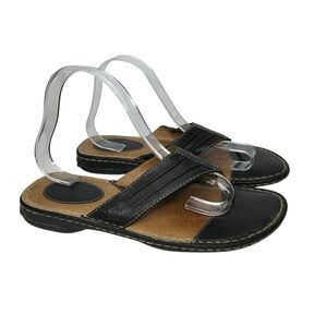 Born Black Leather Strappy Sandals 10